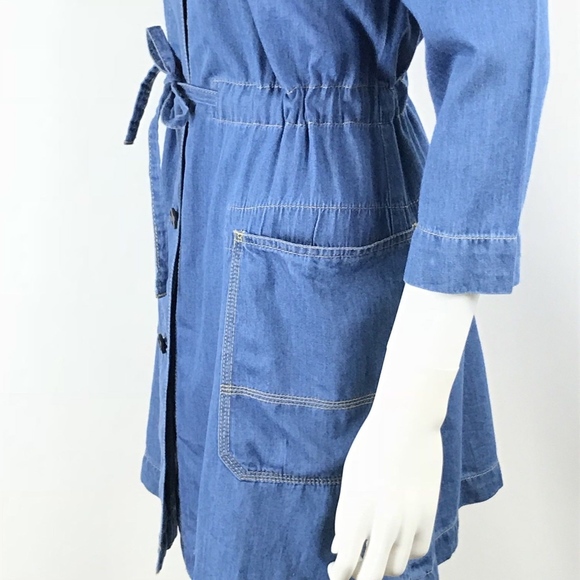 Lepsim Lowrys Farm Chambray Tie Waist Denim Pocket - Picture 3 of 5